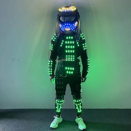 Earthradius LED Robot Suit Full Color Dance Costume Black Small