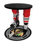 Team Tables Chicago Hockey Table Black Table Top with Chicago Puck Mat