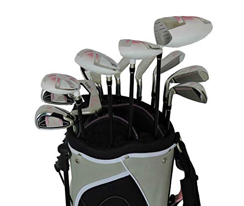 Sephlin Signature Women's 13-Piece Right Hand Golf Club Set with Bag Gray/Pink/Silver
