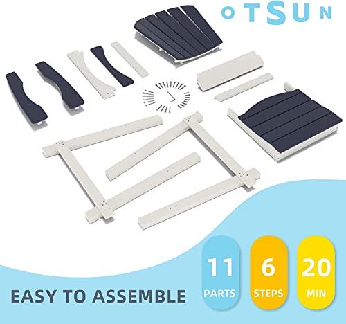 OTSUN Outdoor Tall Adirondack Chairs Set of 4 Light Grey