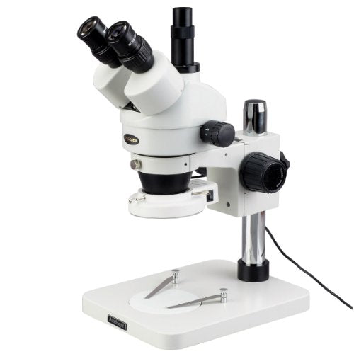 AmScope Trinocular Stereo Zoom Microscope 3.5X-45X Magnification White