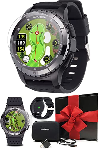 PlayBetter SkyCaddie LX5C Golf GPS Watch - Touchscreen Golf Range Finder Smartwatch w/Ceramic Bezel, 35K Courses & Digital Scorecard - SkyCaddie LX5C