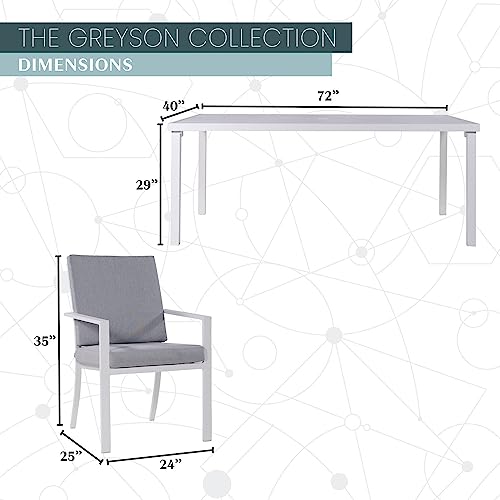 Hanover Greyson 7-Piece Outdoor Dining Set Grey/White