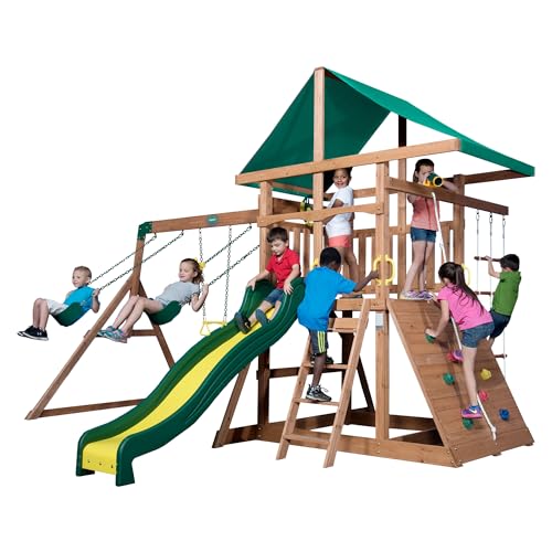 Backyard Discovery Mount McKinley Cedar Swing Set Light Brown