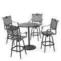 GDFStudio Outdoor Aluminum Bar Set with Shiny Copper Finish