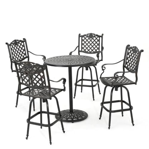Afuera Living Outdoor 5 Piece Cast Aluminum Bar Set Copper