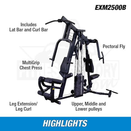 Body-Solid Multi-Station Home Gym 210lbs Red Stack Black Leg Press