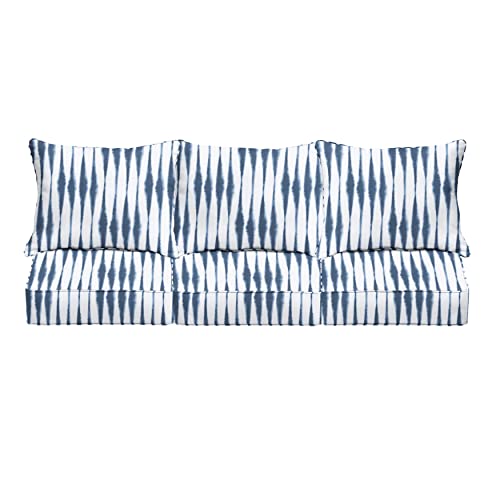 Sorra Home Salix Outdoor/Indoor Cushion Set 27x30x5 Blue 6 Count