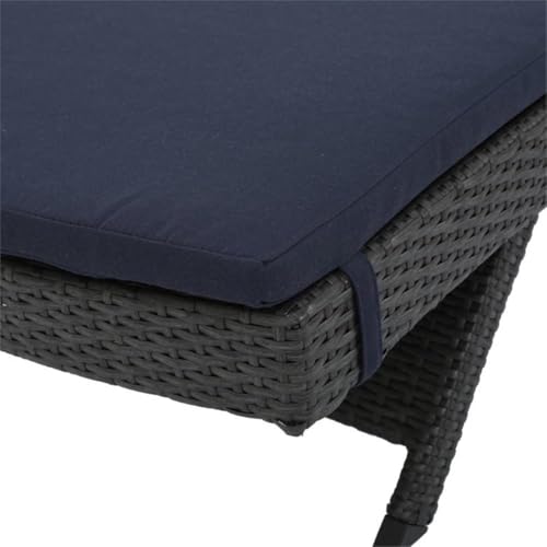 Noble House Salem Outdoor Adjustable Wicker Chaise Lounge Set of 2 Grey