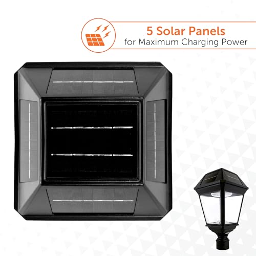 Gama Sonic Imperial III Solar Post Light Black