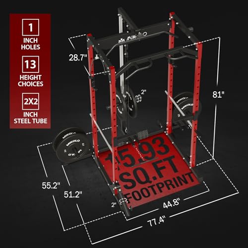Mikolo Power Cage with LAT Pulldown Red
