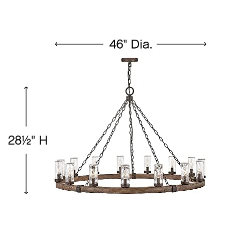 Bailey Street Home Industrial Farmhouse Fifteen Light Chandelier Aged Zinc Finish Black