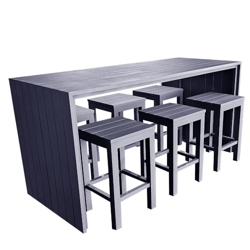 Grill King Niagra 7-Piece Outdoor Bar Set Aluminium Charcoal