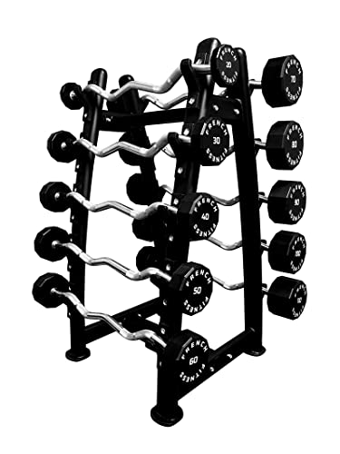 French Fitness EZ Curl Urethane Barbell Bar Set 20-110 lbs (New)
