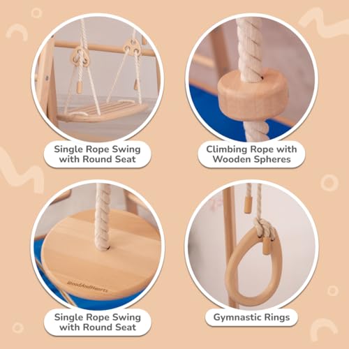 Wood And Hearts Indoor Wooden Jungle Gym for Toddlers Ages 1-4