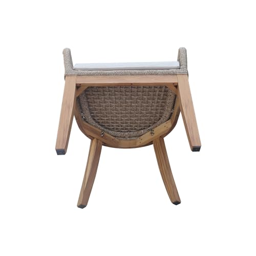 IC INTERNATIONAL CONCEPTS Set of Two Outdoor Teak Patio Dining Chairs with Cushions Natural