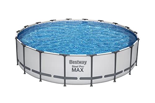 Bestway Steel Pro MAX 18' x 48" Round Metal Frame Above Ground Pool Set with Filter Pump, Ladder, and Cover