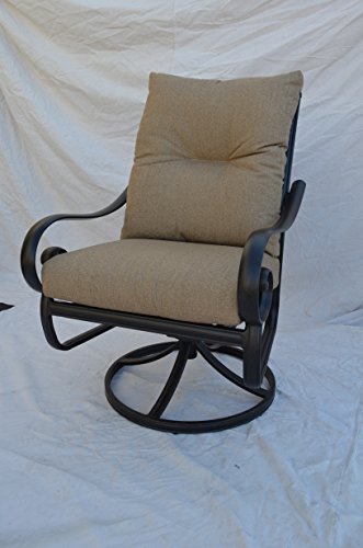 theWorldofpatio 7pc Santa Anita Cast Aluminum Dining Set with Propane Fire Pit Antique Bronze