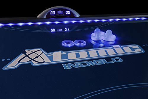 Atomic 90” Indiglo LED Light Up Arcade Air Powered Hockey Table Grey