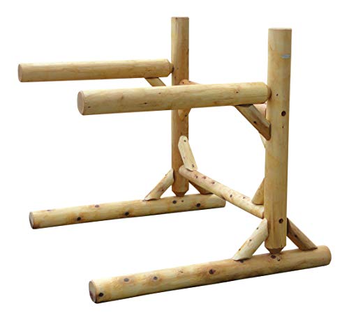 Log Kayak Rack 2-Place 1-Sided Heavy Kayak/Canoe Rack Canyon Brown