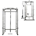 Valor Fitness Heavy Duty Power Rack with Lat Pull - Chrome