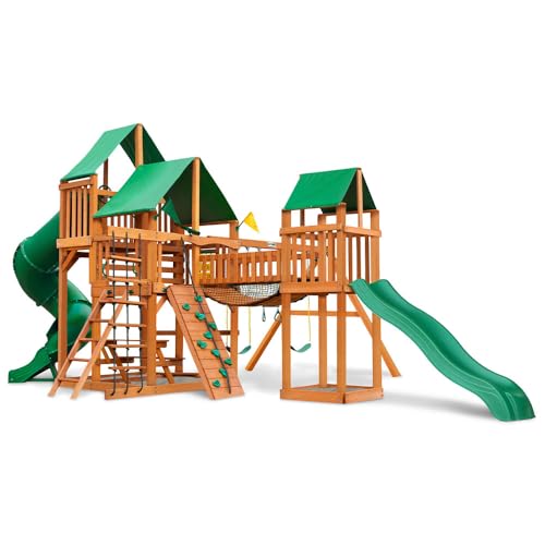 Gorilla Playsets Treasure Trove I Wood Swing Set Green