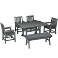 Outsunny 6-Piece Patio Dining Set Outdoor Furniture with Cushions Grey