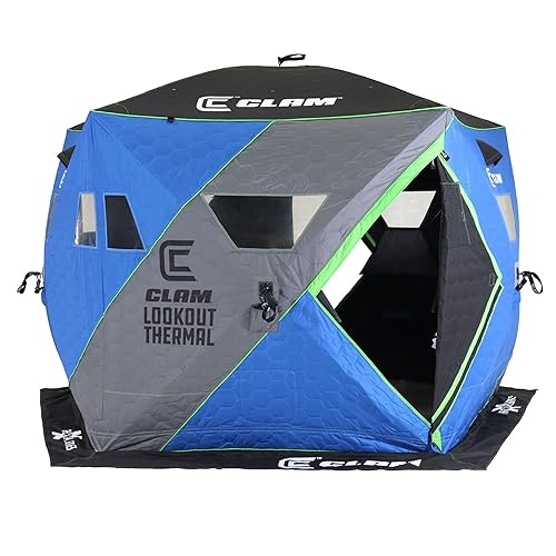 CLAM X500 Insulated 90 Gram Full Thermal Trap 5 Sided Lookout Outdoor Fishing Hunting Hub Tent Shelter Prior Thermal Model