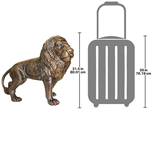 Design Toscano Guardian Lion Cast Bronze Garden Statue Two Tone Bronze & Verdigris