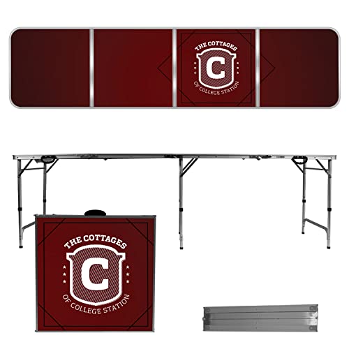 Uberpong Custom Drink Pong Table, Laminated Surface, Adjustable Legs, 2x8 Feet, Multicolor