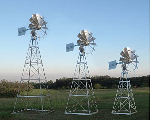 EasyPro Pond Products Becker Windmill Kit 12" with 50' Poly, 100' Quick Sink Tubing, QS2 Diffuser Silver White