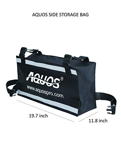 AQUOS Heavy-Duty Inflatable Pontoon Boat with Stainless Steel Guard and Trolling Motor Remote Control 12V 55LBS