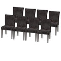 Afuera Living Wicker Aluminum Frame Patio Dining Chairs Set of 8 Espresso