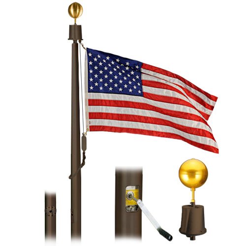 Eder Flag Deluxe IH 25 Foot 5"x3"x.125" Bronze Finish Flagpole Bronze Anodized