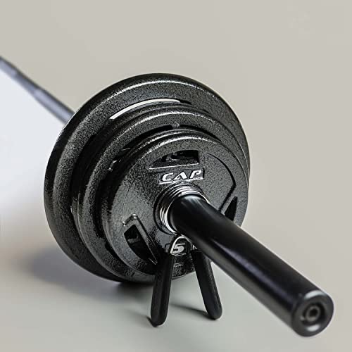 CAP Barbell Starter Olympic Weight Set 105lbs, Set with Plates and Bar