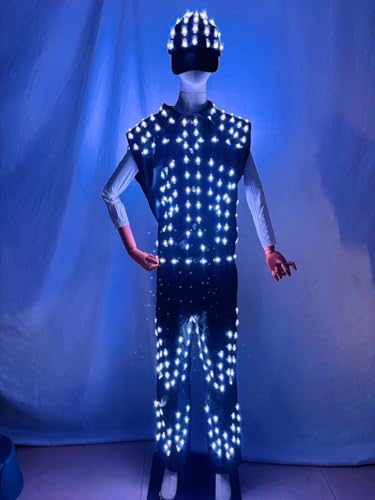 Earthradius LED Robot Costume Luminous Stage Dress Medium Black