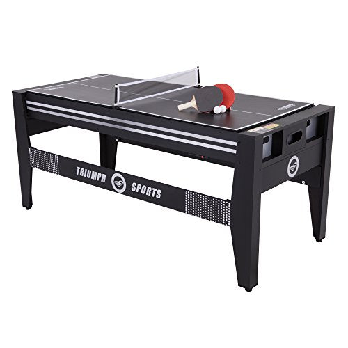 Triumph Sports 72" 4 in 1 Multi-Game Swivel Table Black
