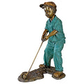 Design Toscano Gabe The Boy Golfer Cast Garden Statue Two Tone Bronze & Verdigris