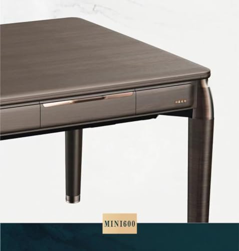 usamjtable Thin Black Walnut Automatic Mahjong Table with 40mm No Numbers Tiles Black