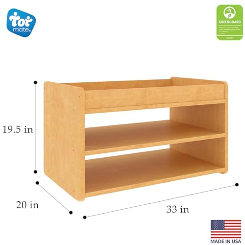 Tot Mate Kid's Book & Toy Storage Organizer Wooden Cabinet Maple