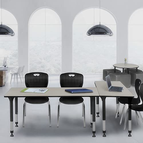 Regency Height Adjustable Classroom Table Set with 18" Andy Chairs, Maple/Black