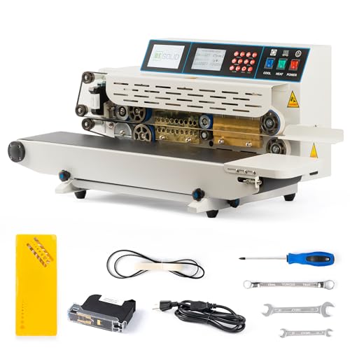 U.S. Solid Continuous Bag Band Sealer with Inkjet Printing and Digital Temperature Control White
