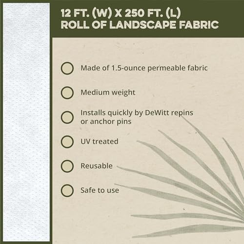 Dewitt N-Sulate 12x250 Feet Heavy Duty Landscape Fabric Winter Protection Blanket (5 Pack)