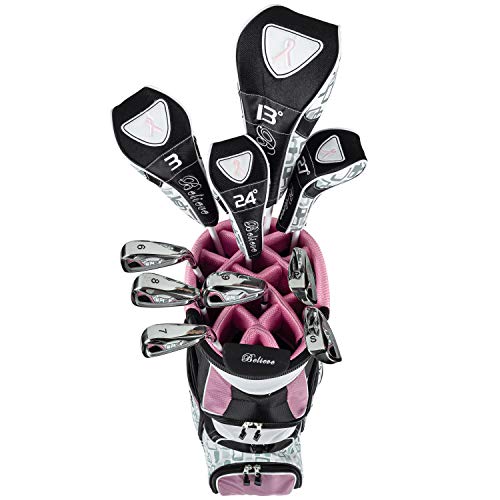 Founders Club Women's Ladies Complete Golf Set (16 Piece) Standard or Petite Length Right Handed Rose