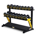 ToughFit 520LBS Dumbbell Set With 3-Tier Rack - PEV Coated Iron Handle - Black & Yellow