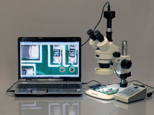AmScope Digital Trinocular Stereo Zoom Microscope 3.5X-90X White