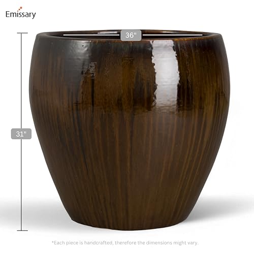 Emissary Java Stoneware Round Planter 24in. L x 23.5in. H