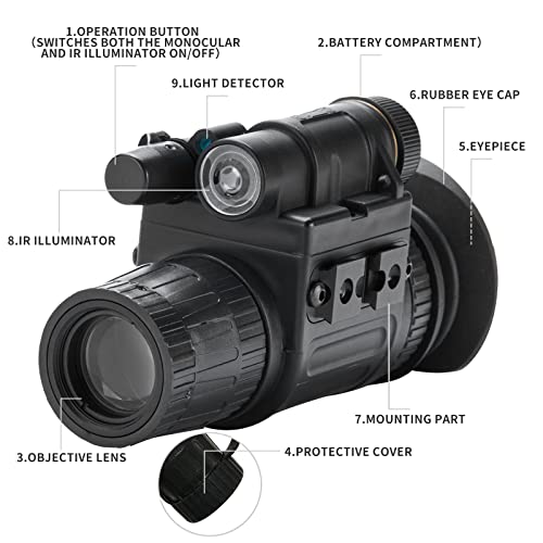 Teslord PVS 14 Gen 2+ Night Vision Monocular Military Grade NVG for Hunting and Tactical Use