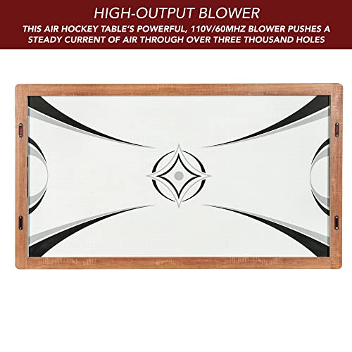 Hathaway Midtown 72-in Air Hockey Table LED Scoring Cherry Finish White Oak