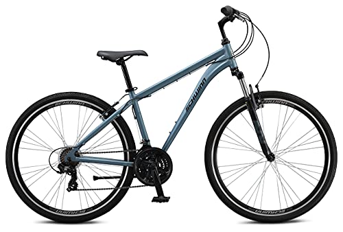 Schwinn Network 1 Hybrid Bike Men Women 700c 21-Speed 17-Inch Aluminum Frame Front Suspension Blue Grey